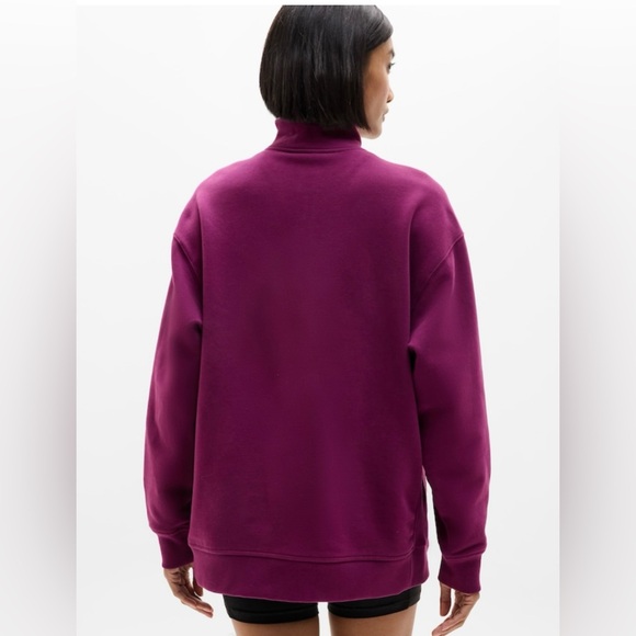 NWT-Athleta Forever Fleece 1/4 Zip Sweatshirt, Small - Picture 2 of 6